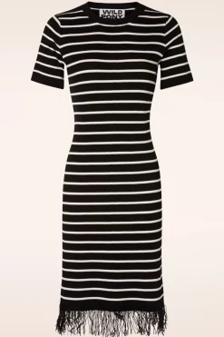 Wild Pony Ezra Midi Jurk In Zwart En Wit>Vrouwen Midi Jurken
