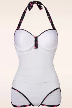 Belsira Flamingo Badpak In Zwart En Roze><noscript><img width=