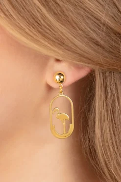 Glitz-o-Matic Flamingo Cutie Oorbellen In Goud>Vrouwen Sieraden