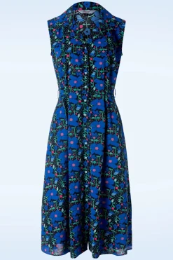 Banned Retro Flower Power Jurk In Blauw>Vrouwen Plus Size Jurken