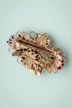 Lovely Freda Flower Cluster Haarclip En Broche In Goud En Multi><noscript><img width=