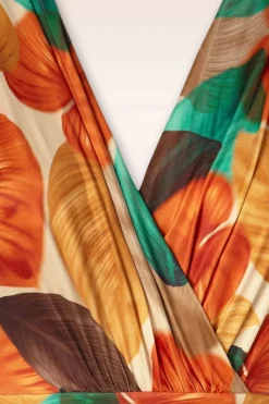 Vintage Chic for Topvintage Freya Maxi Jurk Met Bladprint In Ornaje><noscript><img width=