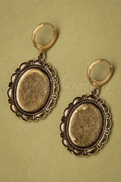 Urban Hippies Frida Oorbellen In Antiekgoud En Groen><noscript><img width=