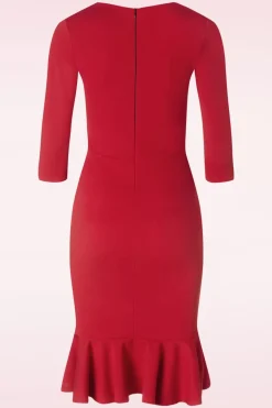 Vintage Chic for Topvintage Gemma Pencil Jurk In Rood>Vrouwen Plus Size Jurken