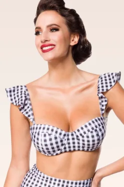Belsira Gigi Gingham Bikinitop In Zwart En Wit>Vrouwen Bikini's
