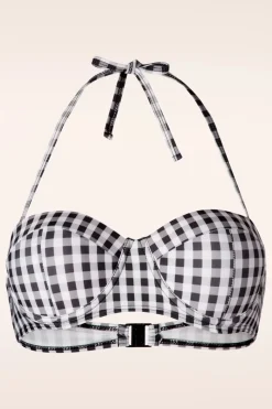 Belsira Gigi Gingham Bikinitop In Zwart En Wit><noscript><img width=