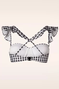 Belsira Gigi Gingham Bikinitop In Zwart En Wit><noscript><img width=