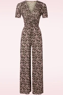 Vintage Chic for Topvintage Gina Geo Print Jumpsuit In Bruin>Vrouwen Playsuits & Jumpsuits