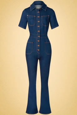 Rock-a-Booty Gloria Lee Jumpsuit In Denimblauw>Vrouwen Playsuits & Jumpsuits