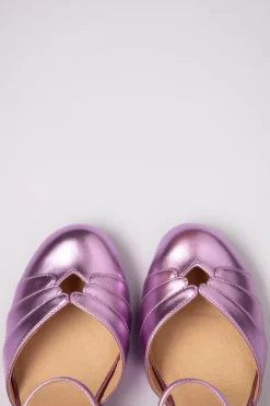 Chelsea Crew Goldie Mary Jane Pumps In Paars Metallic>Vrouwen Pumps