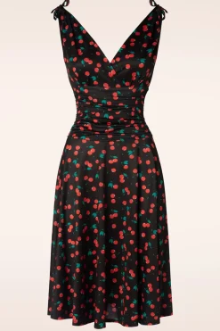 Vintage Chic for Topvintage Grecian Cherry Jurk In Zwart>Vrouwen Plus Size Jurken