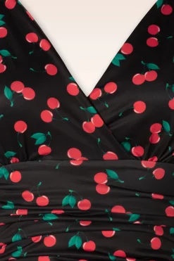 Vintage Chic for Topvintage Grecian Cherry Jurk In Zwart><noscript><img width=