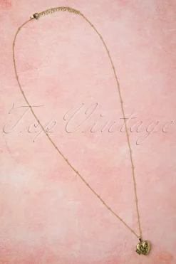 Topvintage Boutique Collection Hart Medaillon Halsketting In Goud><noscript><img width=