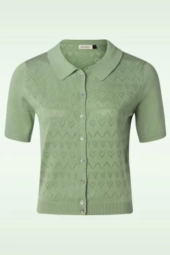 Banned Retro Heart Waves Cardigan In Groen>Vrouwen Vestjes