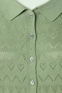 Banned Retro Heart Waves Cardigan In Groen><noscript><img width=