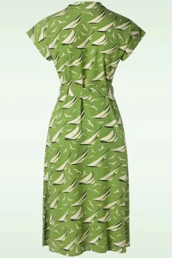 King Louie Irene Bateau Midi Jurk In Woodbine Groen><noscript><img width=