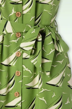 King Louie Irene Bateau Midi Jurk In Woodbine Groen><noscript><img width=