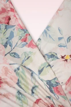 Vintage Chic for Topvintage Irene Flower Overslagswingjurk In Zijdeachtig Creme><noscript><img width=