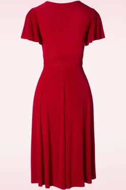 Vintage Chic for Topvintage Irene Gekruiste Swingjurk In Rood><noscript><img width=