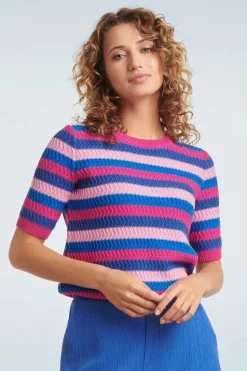 Smashed Lemon Iris Gebreide Top In Multi>Vrouwen Truitjes