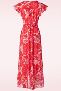 Smashed Lemon Isla Flower Maxi Jurk In Roze En Rood><noscript><img width=