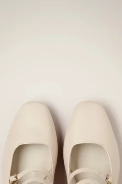 Tamaris Janey Pumps Van Leder In Creme>Vrouwen Pumps