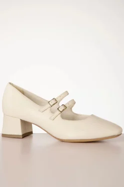 Tamaris Janey Pumps Van Leder In Creme><noscript><img width=