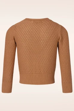 Mak Sweater Jennie Vest In Camel>Vrouwen Vestjes
