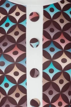 Vintage Chic for Topvintage Jenny Geo Print Jurk In Bruin><noscript><img width=