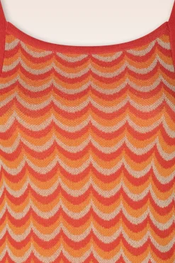 WNT Collection Jessie Waves Midi Jurk In Oranje><noscript><img width=