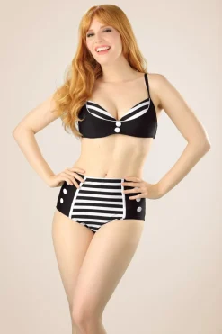 Belsira Joelle Stripes Bikinibroekje In Zwart En Wit>Vrouwen Bikini's
