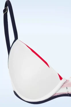 Belsira Joelle Stripes Bikinitop In Marineblauw En Rood><noscript><img width=