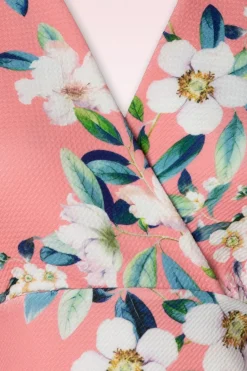Vintage Chic for Topvintage Katie Pencil Jurk Met Bloemenprint In Perzik><noscript><img width=
