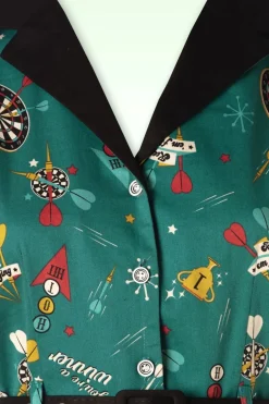 Banned Retro Keep Em Flying Pencil Jurk In Teal><noscript><img width=