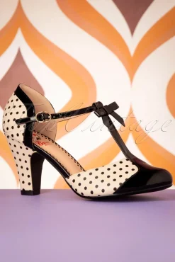Banned Retro Kelly Lee T-Strap Pumps In Zwart En Blush><noscript><img width=