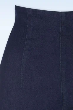 Collectif Clothing Kiki-Lea High Waisted Jeans In Marineblauw><noscript><img width=