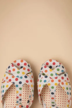 B.A.I.T. Kira Polkadot Sleehak Sandalen In Wit><noscript><img width=