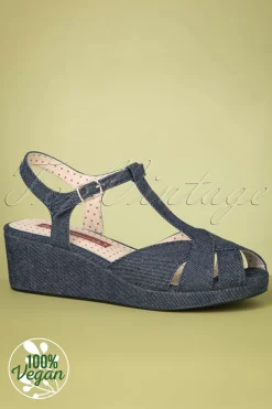 B.A.I.T. Kira Sandalen Met Sleehak In Denimblauw>Vrouwen Sandalen