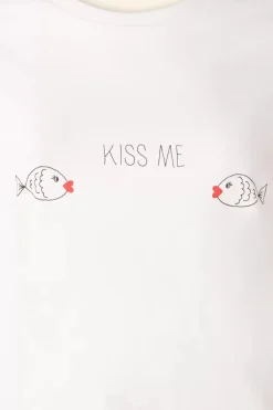 Mademoiselle Yu00e9Yu00e9 Kiss Me T-Shirt In Ecru><noscript><img width=