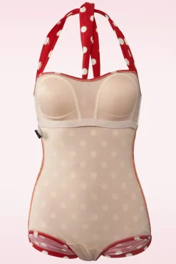 Esther Williams Klassiek Badpak Met Polkadots In Rood En Wit><noscript><img width=