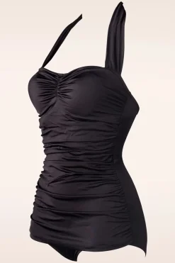 Esther Williams Klassiek Fifties One Piece Badpak Zwart>Vrouwen Badpakken