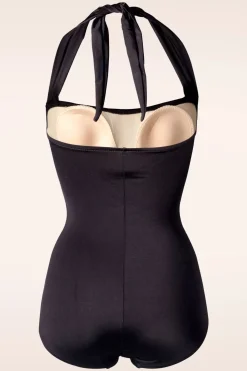 Esther Williams Klassiek Fifties One Piece Badpak Zwart><noscript><img width=