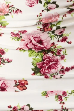 Esther Williams Klassieke Bloemenromantische Bikinibroek In Creme><noscript><img width=