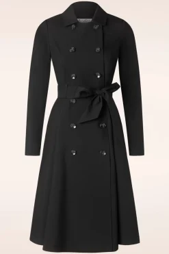 Collectif Clothing Korrina Swing Trenchcoat In Zwart>Vrouwen Jassen