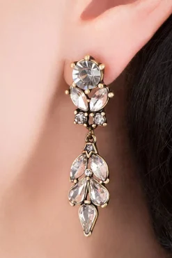 Lovely Kristallen Bladeren Oorbellen In Goud>Vrouwen Sieraden