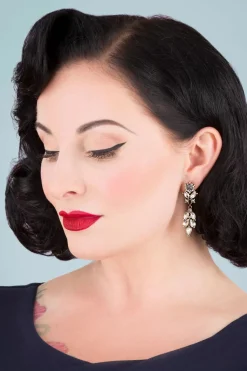 Lovely Kristallen Bladeren Oorbellen In Goud>Vrouwen Sieraden