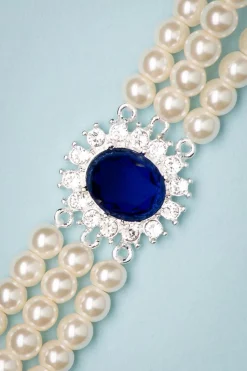 Lovely Lady Diana Parel Choker Ketting In Saffierblauw>Vrouwen Sieraden