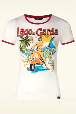 Queen Kerosin Lago Di Garda T-Shirt In Gebroken Wit>Vrouwen T-Shirts