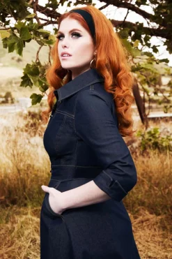 Rock-a-Booty Lauren Swing Jurk In Donkerdenim><noscript><img width=