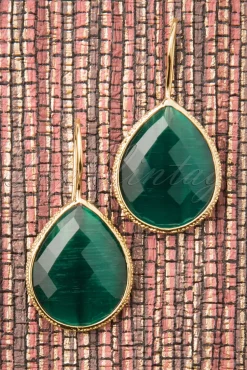 Day&Eve by Go Dutch Label Lavina Stenen Oorbellen In Smaragd>Vrouwen Sieraden